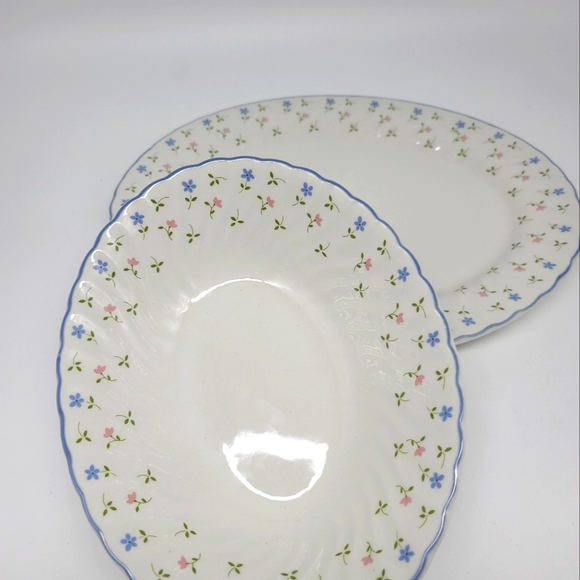 Johnson Brothers Melody Serving Set Platter and Salad Bowl - Picture 7 of 9